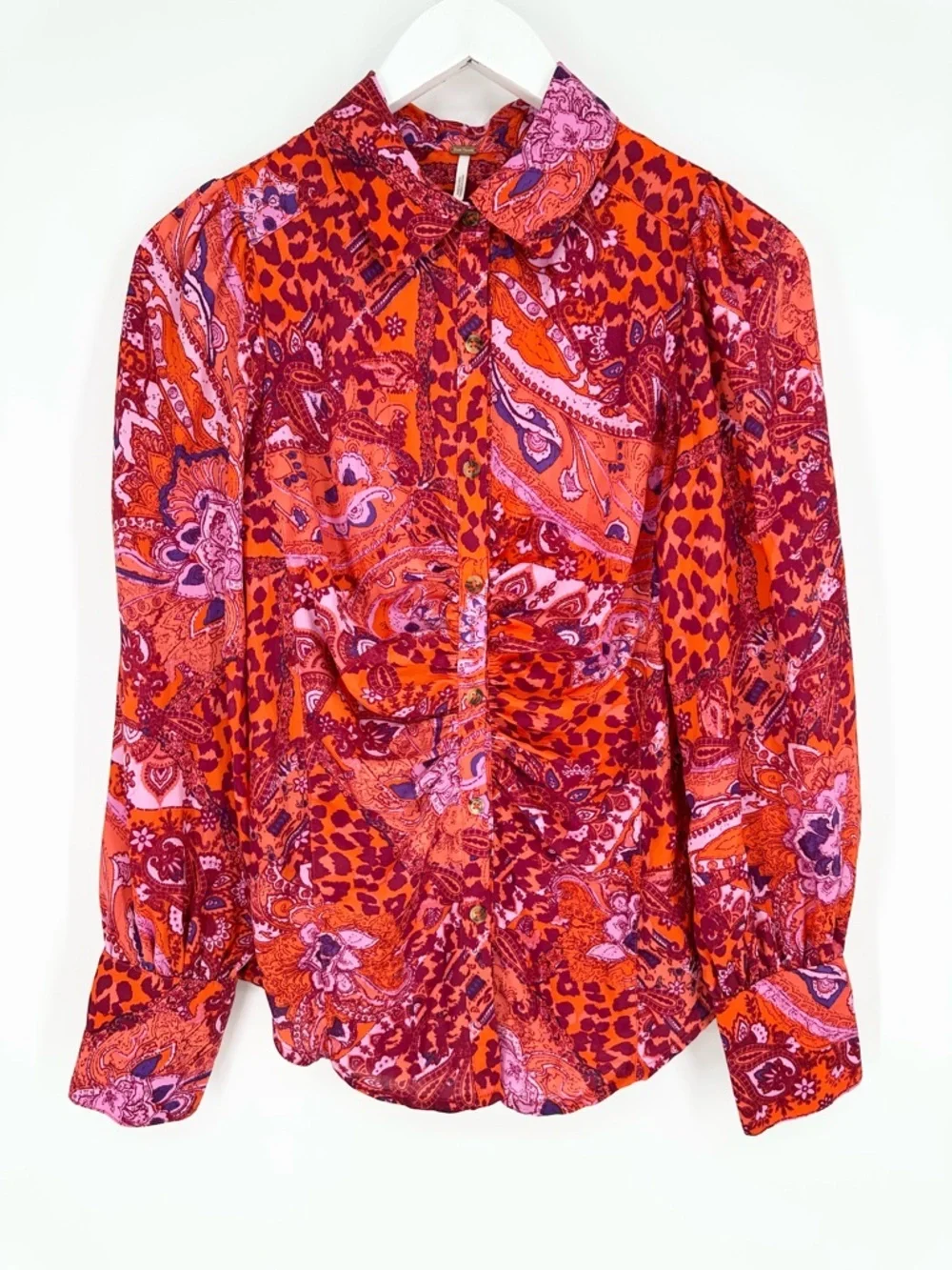 Free People Bianca Printed Blouse Top